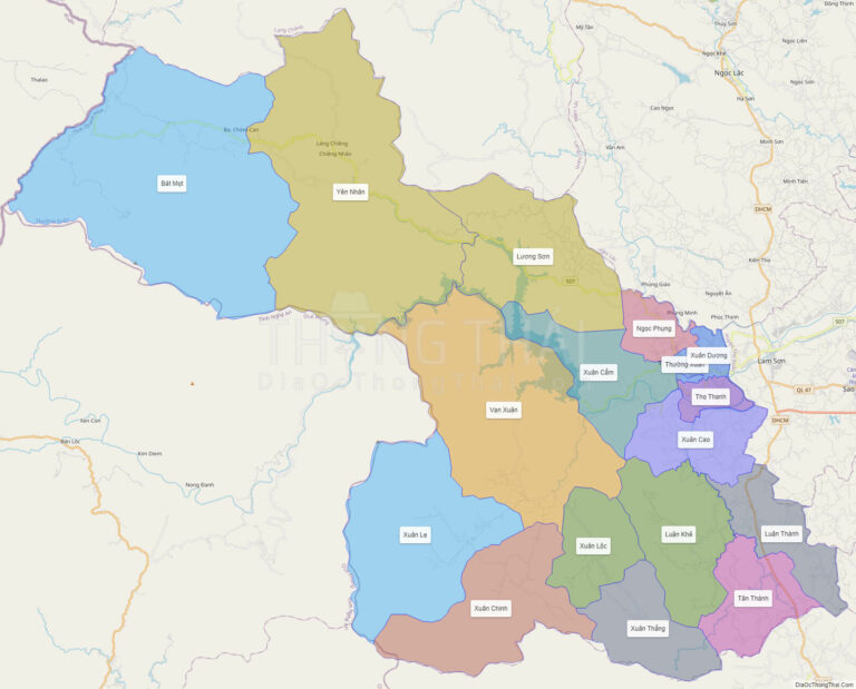 High-resolution political map of Thuong Xuan