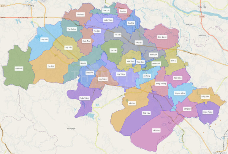 High-resolution political map of Trieu Son