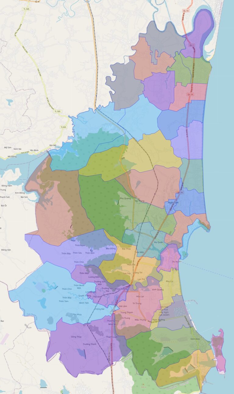 Bản đồ hành chính thị xã Nghi Sơn