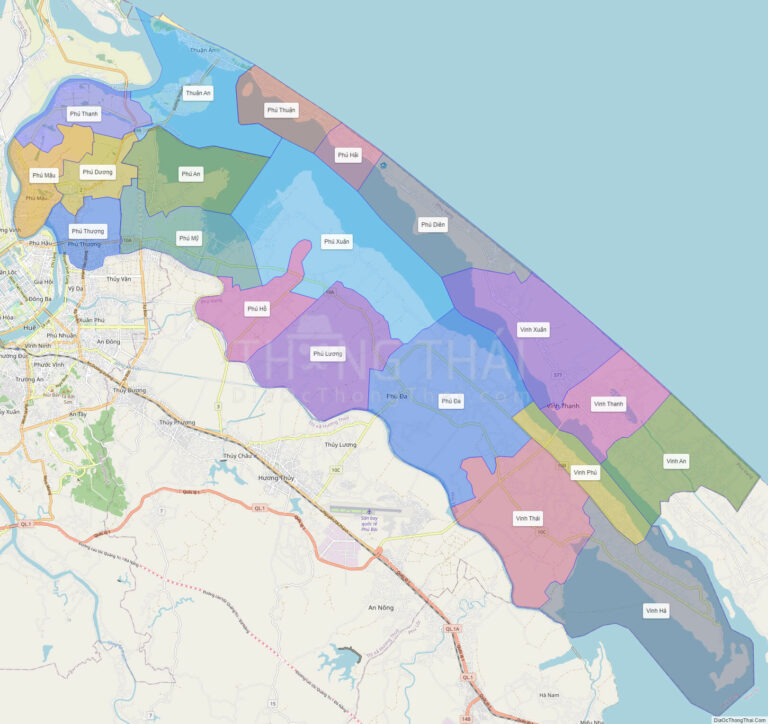 High-resolution political map of Phu Vang