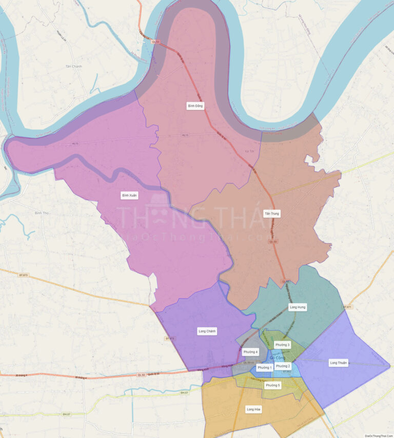 Bản đồ hành chính Thị xã Gò Công