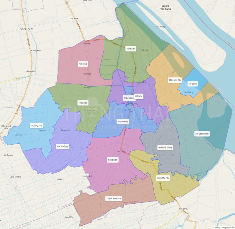 High-resolution political map of Cau Ngang