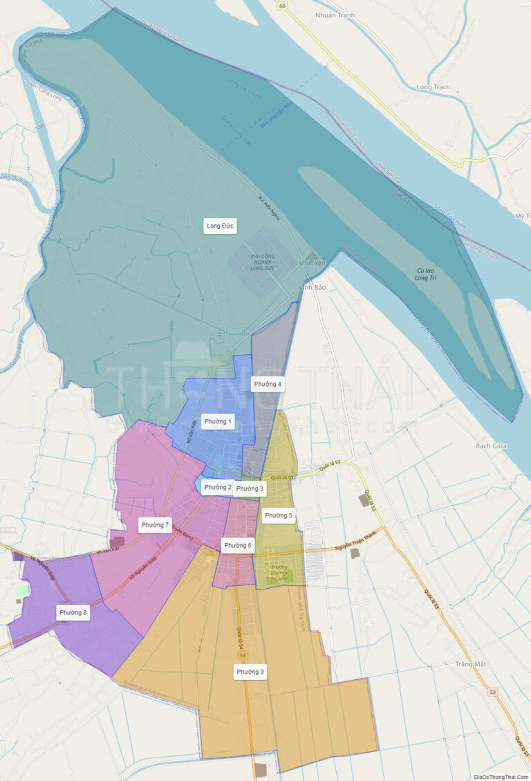 Bản đồ hành chính Thành phố Trà Vinh