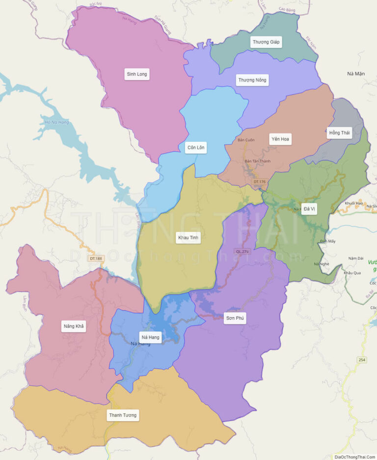 High-resolution political map of Na Hang
