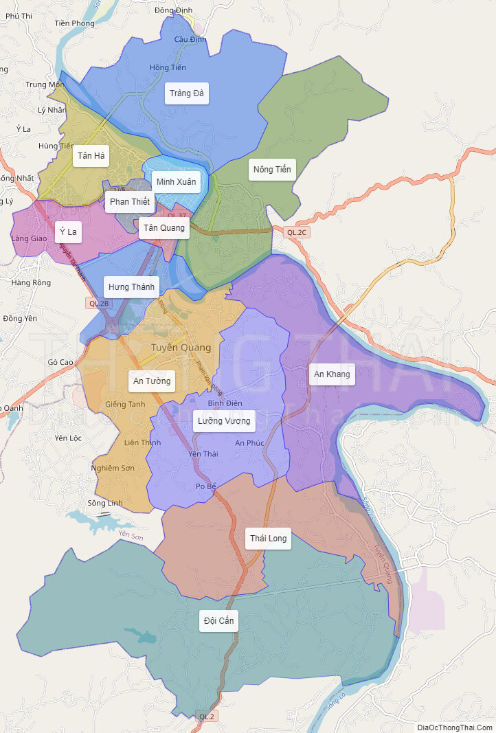 Bản đồ hành chính Thành phố Tuyên Quang