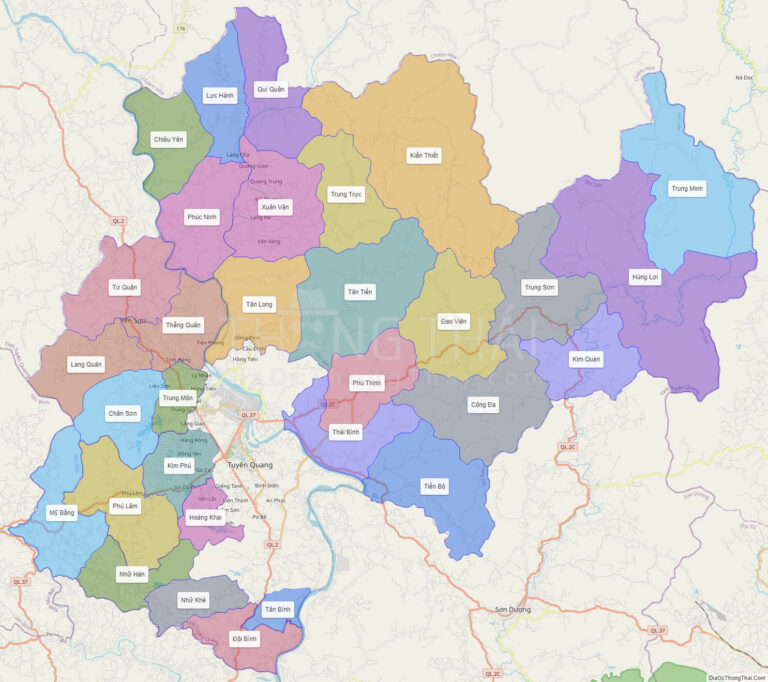 High-resolution political map of Yen Son
