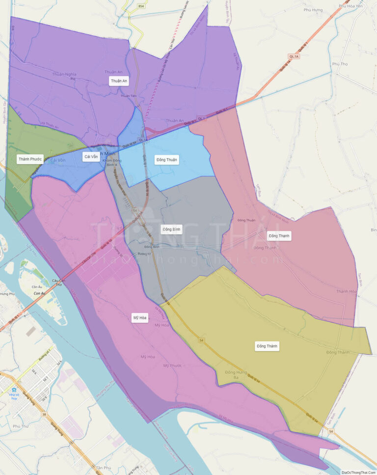 Bản đồ hành chính Thị xã Bình Minh