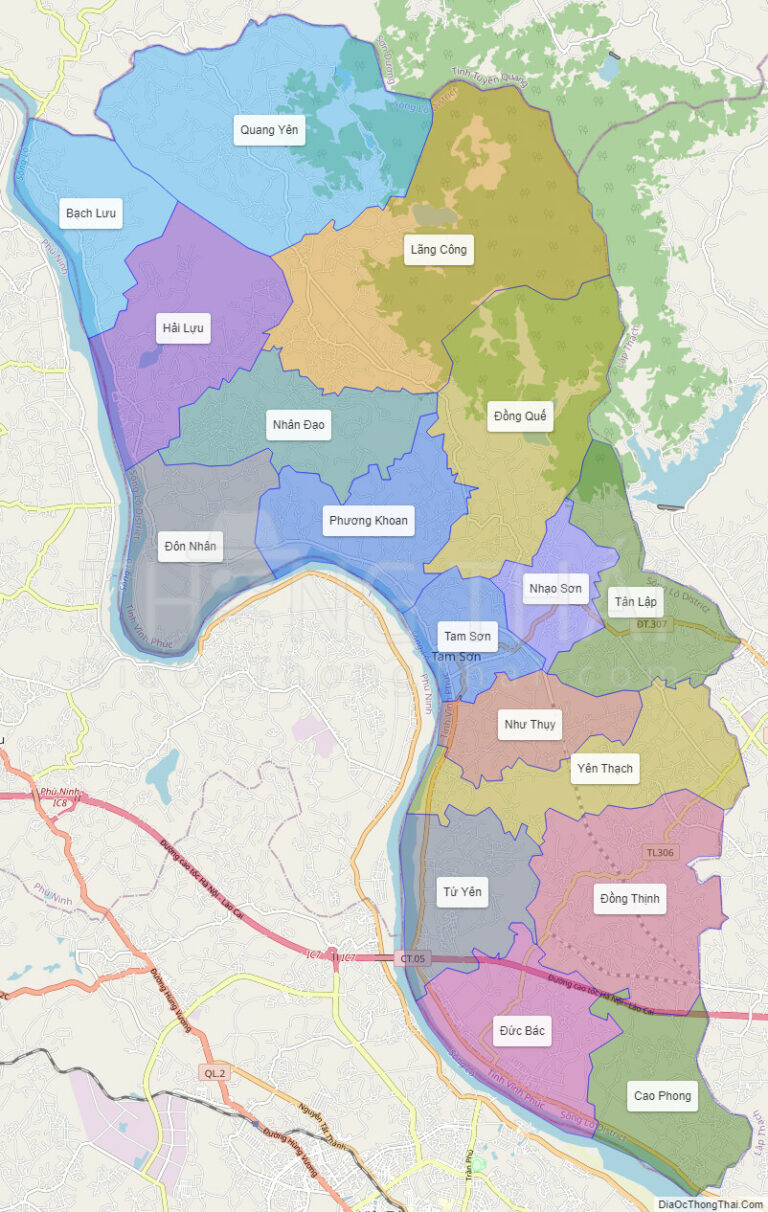 Bản đồ hành chính Huyện Sông Lô