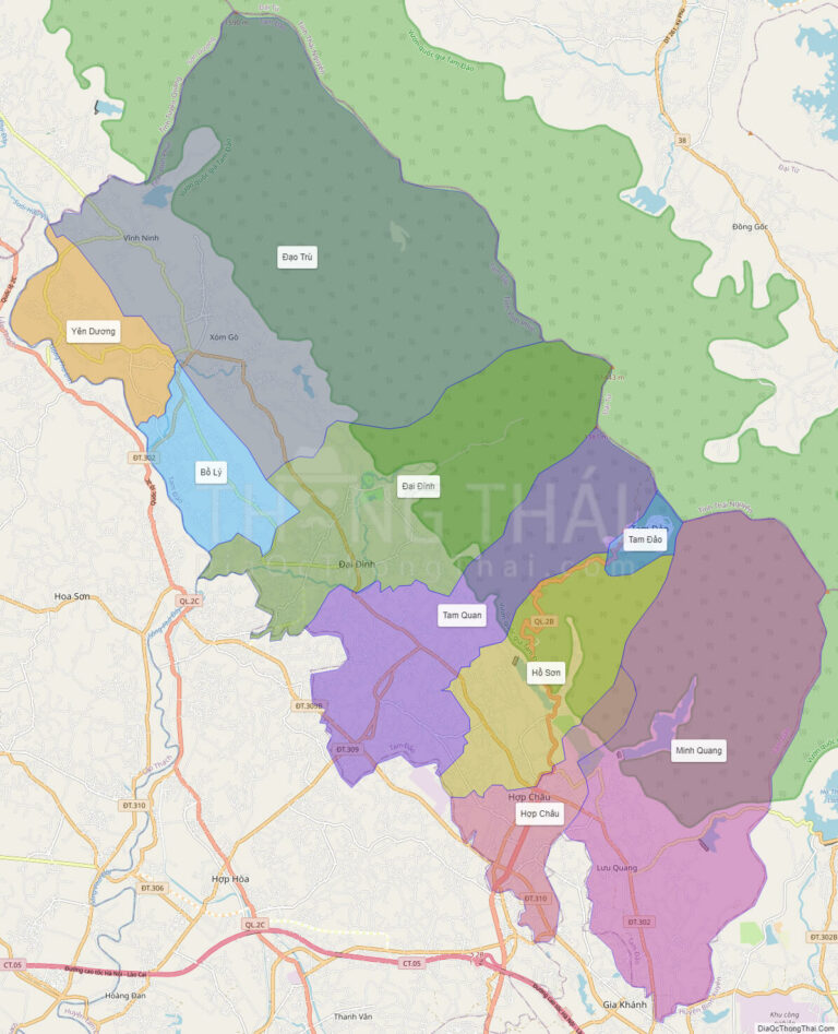 Bản đồ hành chính Huyện Tam Đảo