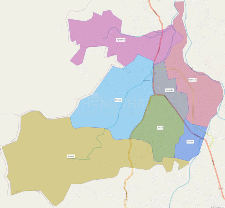 Bản đồ hành chính Thị xã Nghĩa Lộ