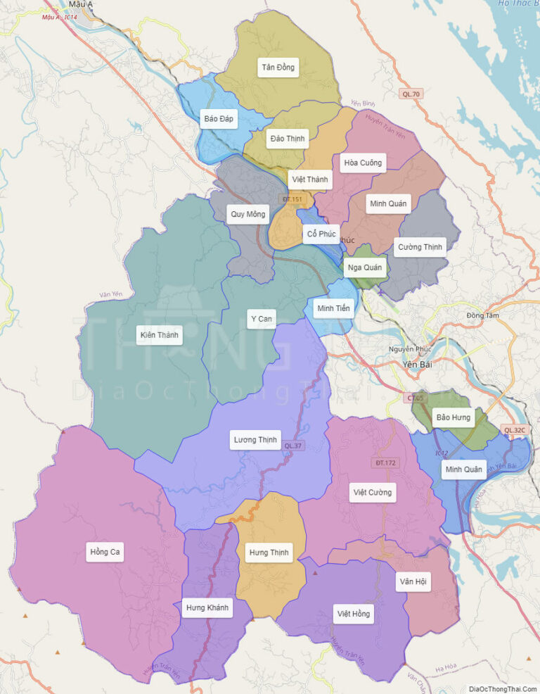 High-resolution political map of Tran Yen