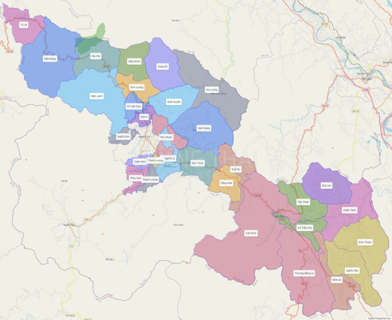 High-resolution political map of Van Chan