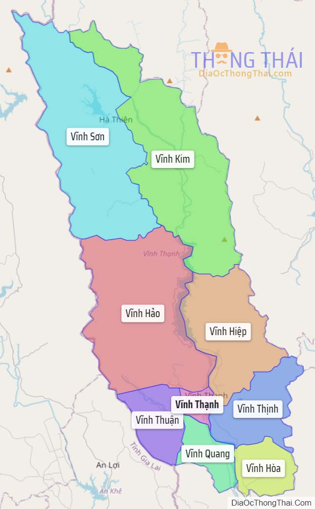 Bản đồ huyện Vĩnh Thạnh.