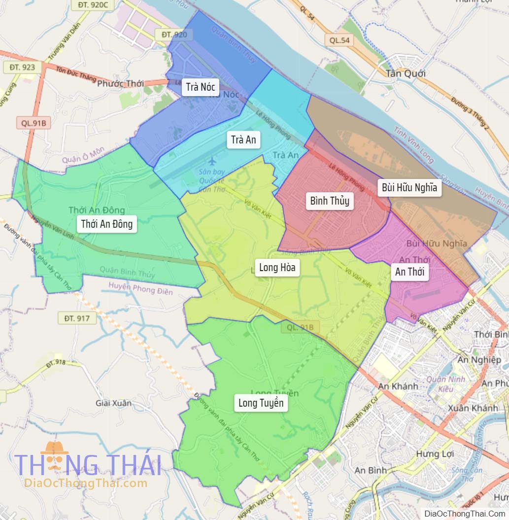 Bản đồ quận Bình Thuỷ.
