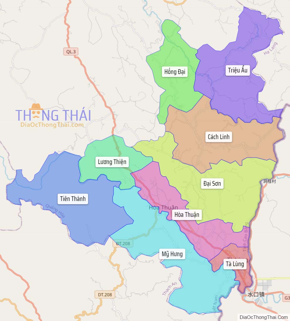 Bản đồ huyện Phục Hoà.