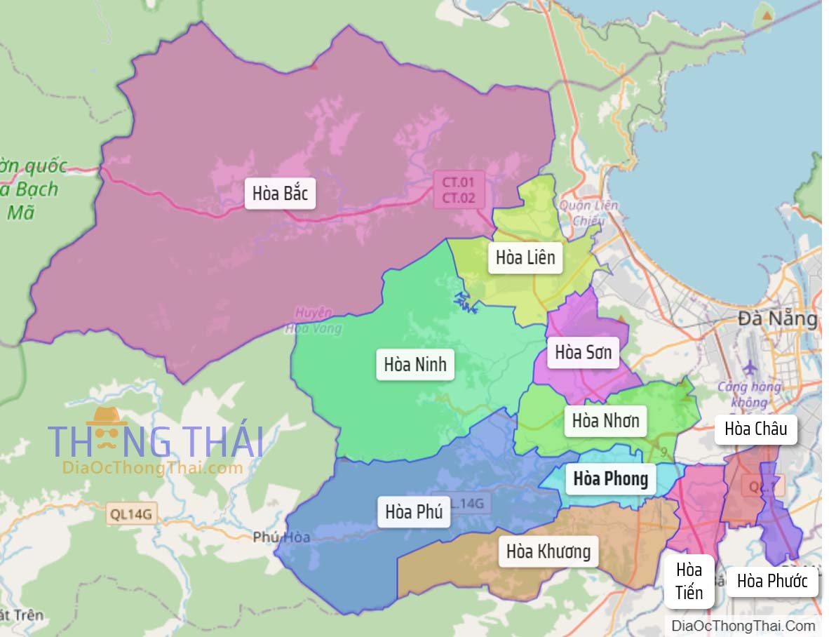 Bản đồ huyện Hòa Vang.