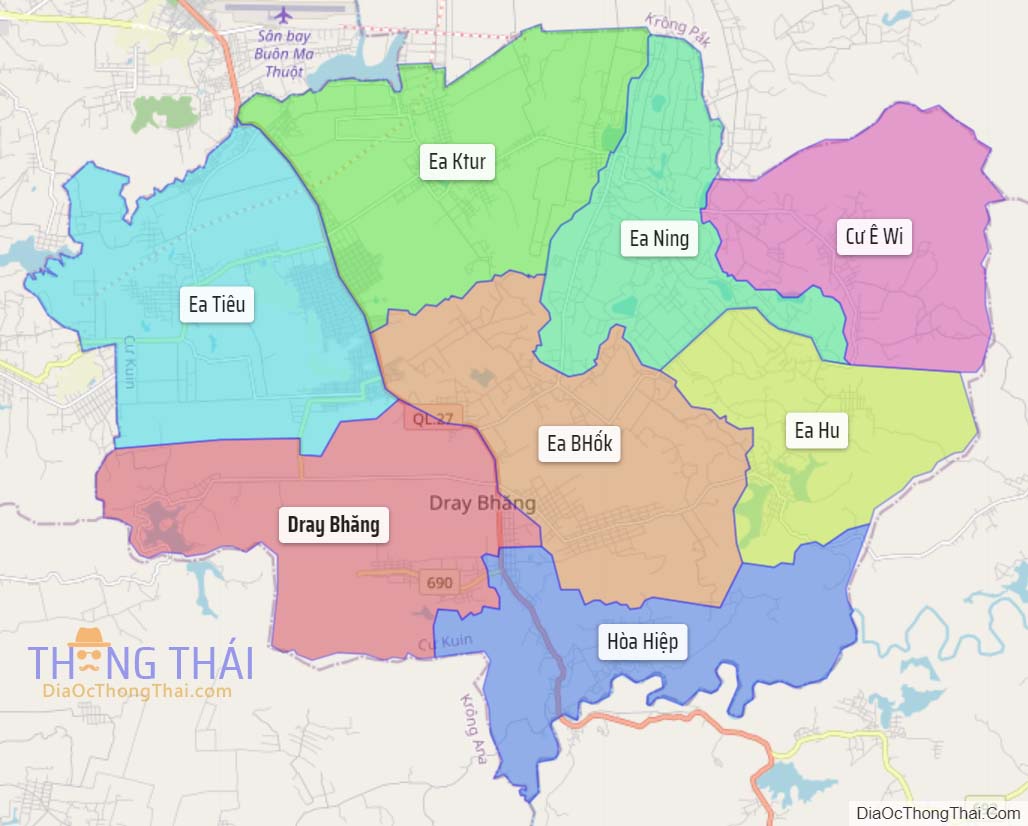 Bản đồ huyện Cư Kuin.
