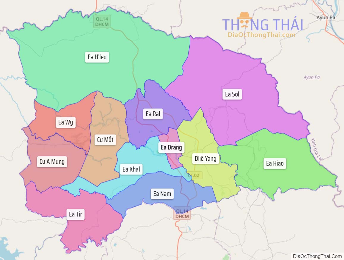 Bản đồ huyện Ea H’leo.