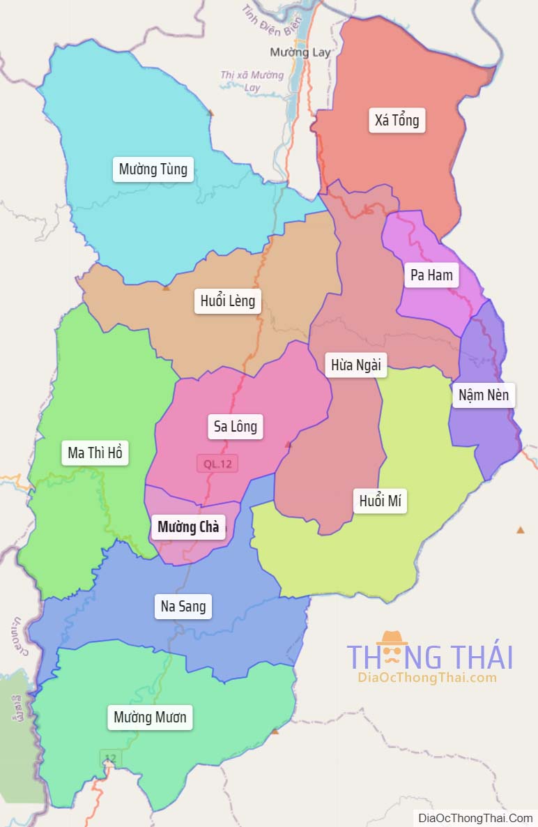 Bản đồ huyện Mường Chà.