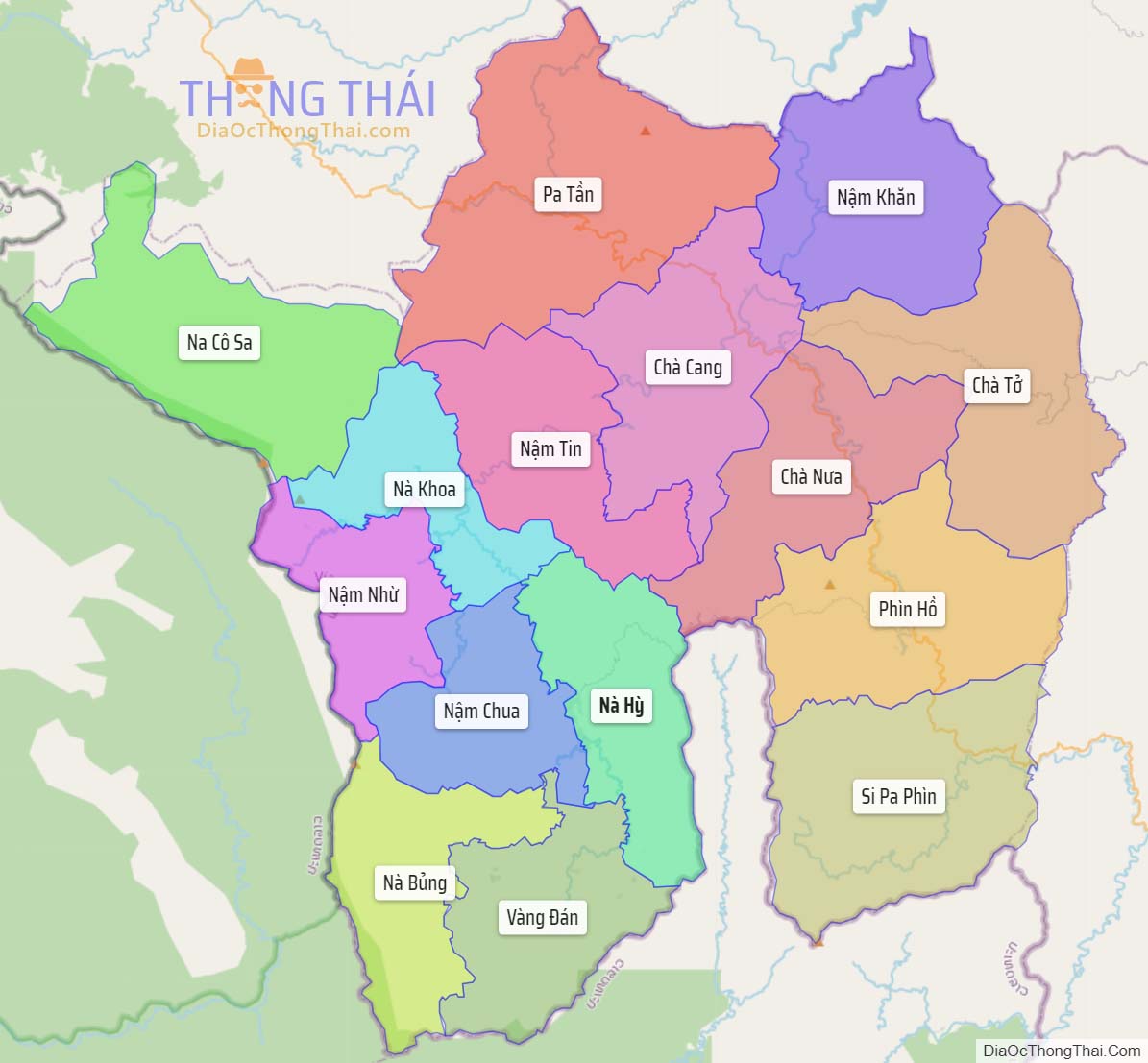 Bản đồ huyện Nậm Pồ.