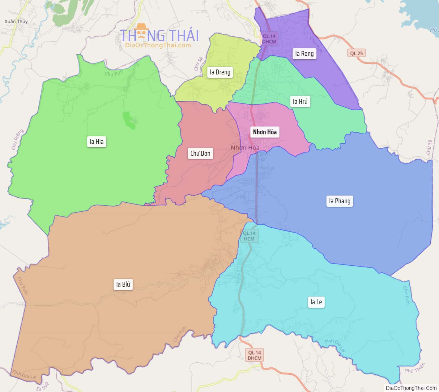 Bản đồ huyện Chư Pưh.