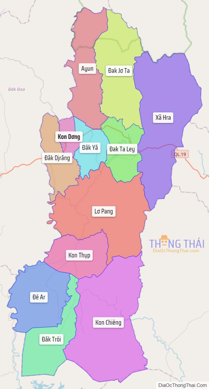 Bản đồ huyện Mang Yang.