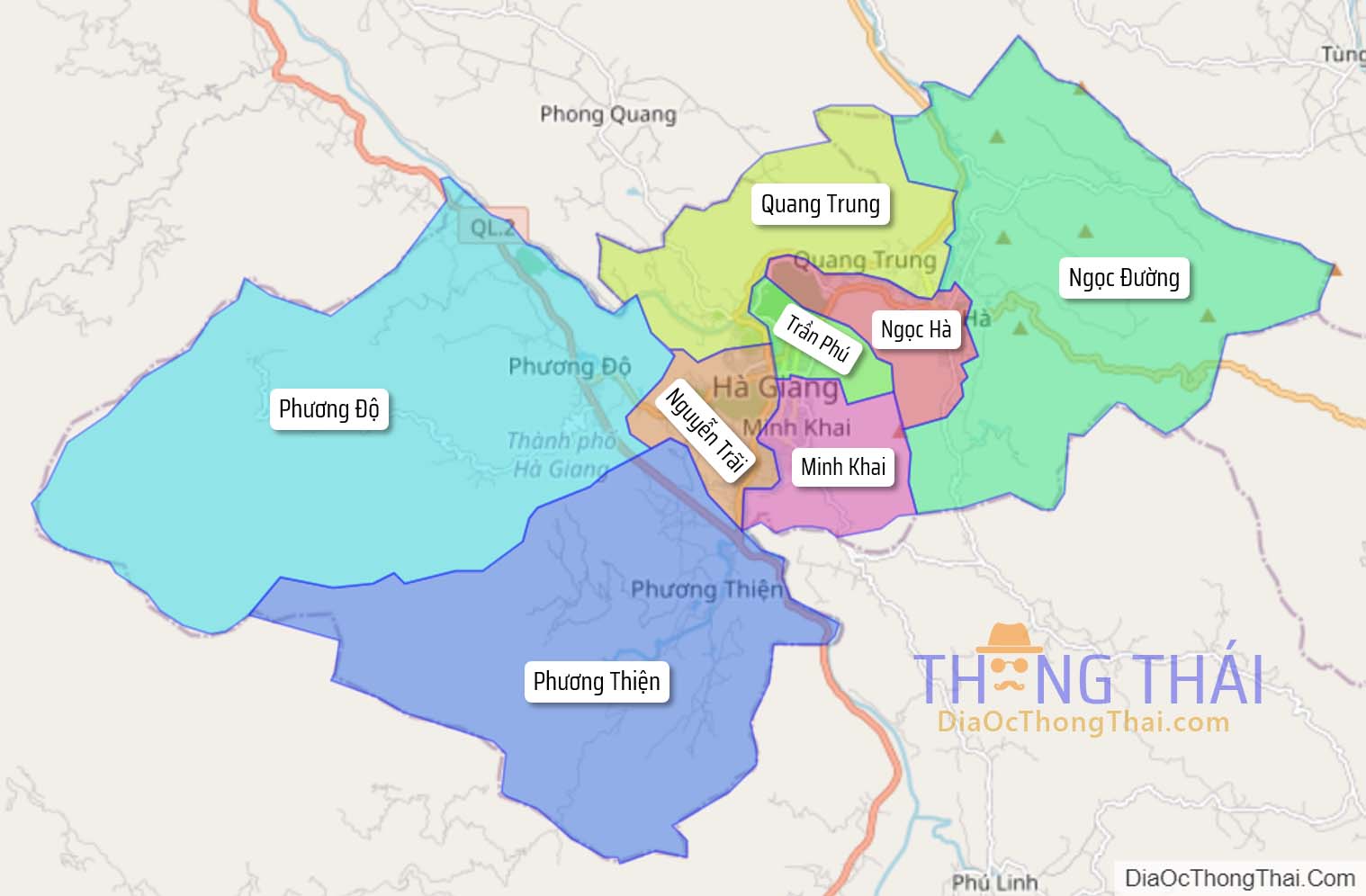 Bản đồ thành phố Hà Giang.