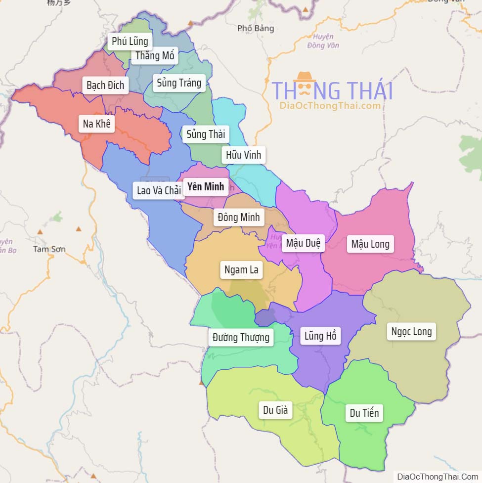 Bản đồ huyện Yên Minh.