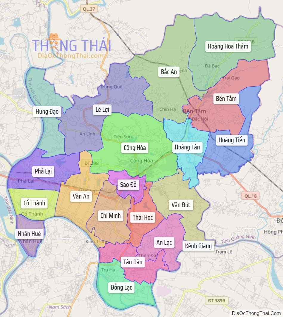 Bản đồ thành phố Chí Linh.