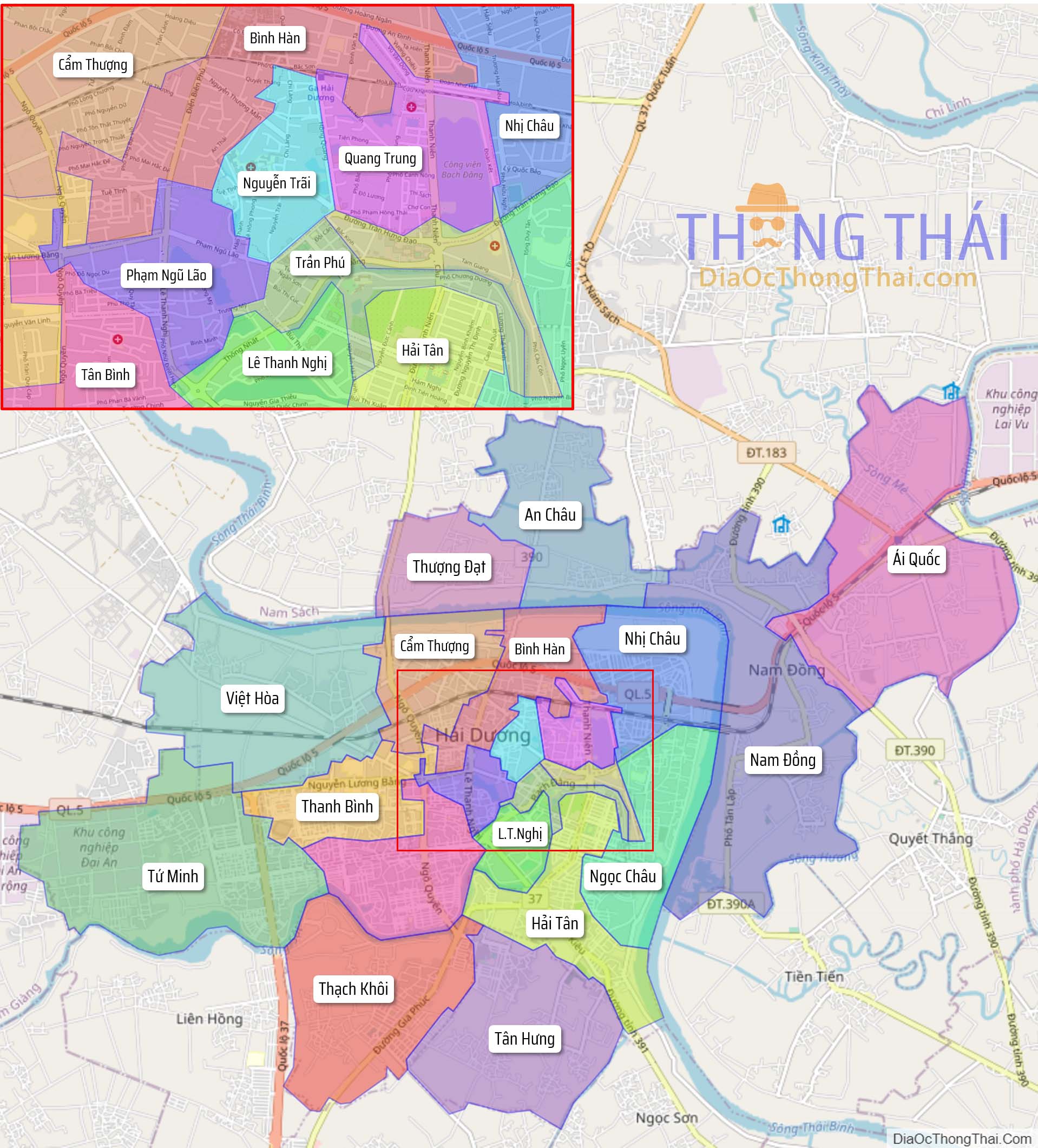 Bản đồ thành phố Hải Dương.