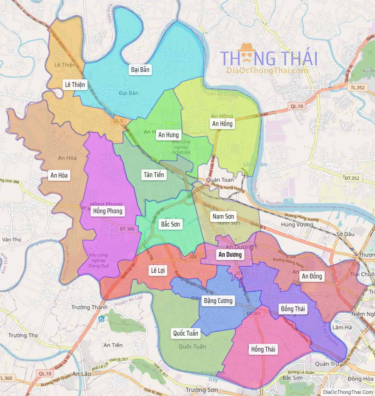 Bản đồ huyện An Dương.