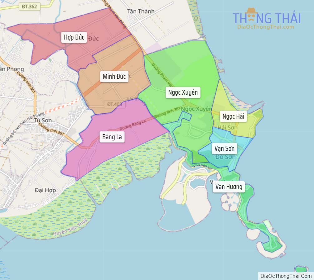 Bản đồ quận Đồ Sơn.