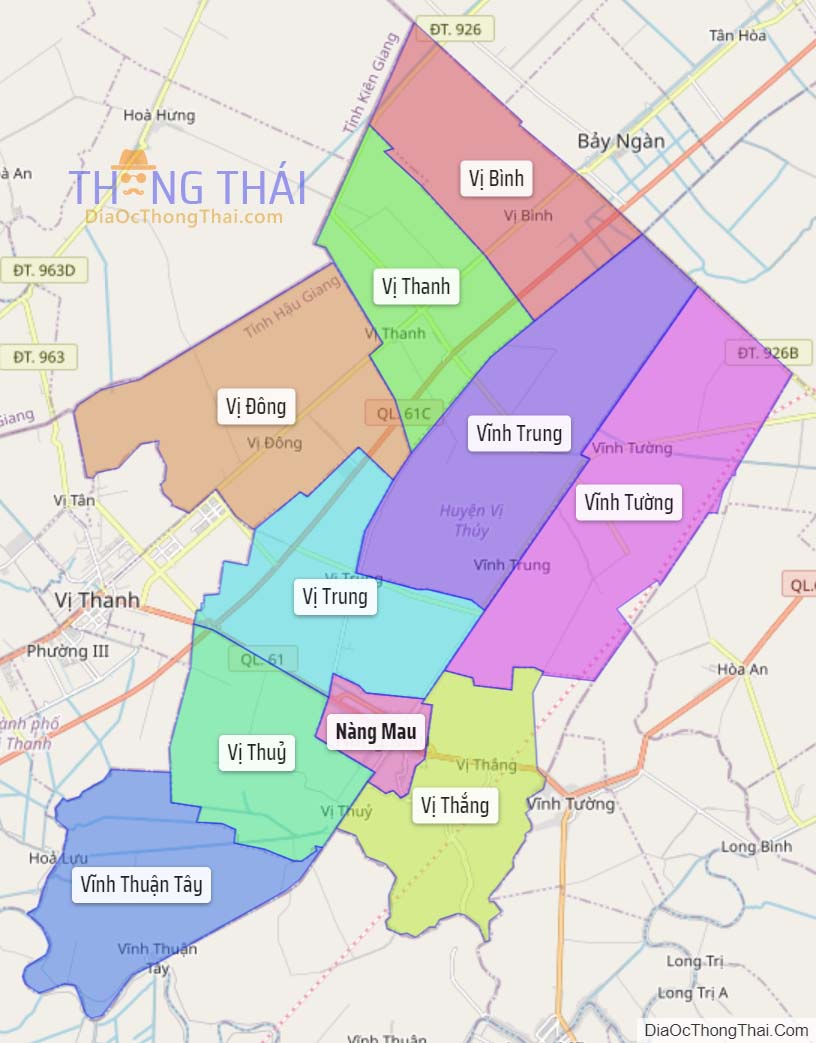 Bản đồ huyện Vị Thuỷ.
