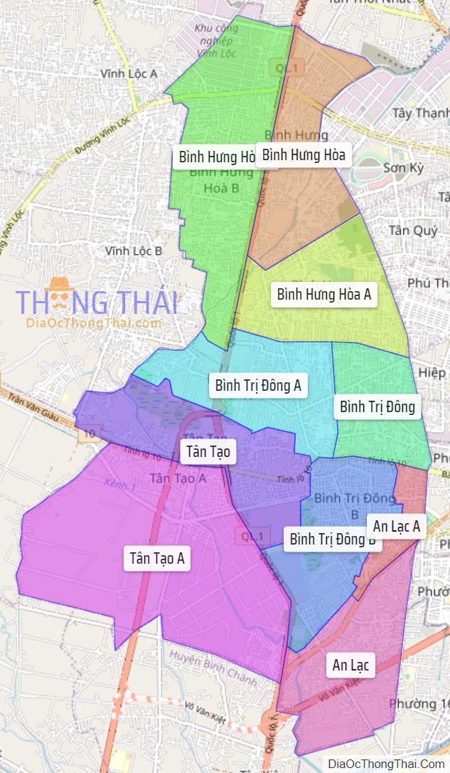 Bản đồ quận Bình Tân.