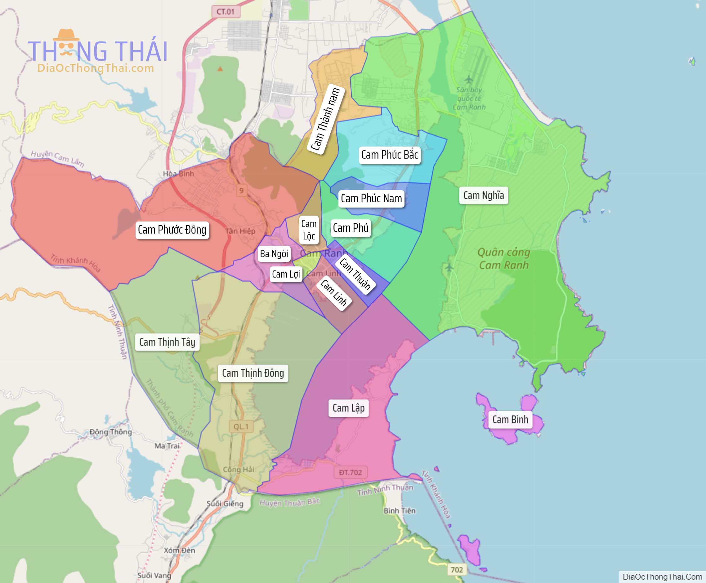 Bản đồ thành phố Cam Ranh.