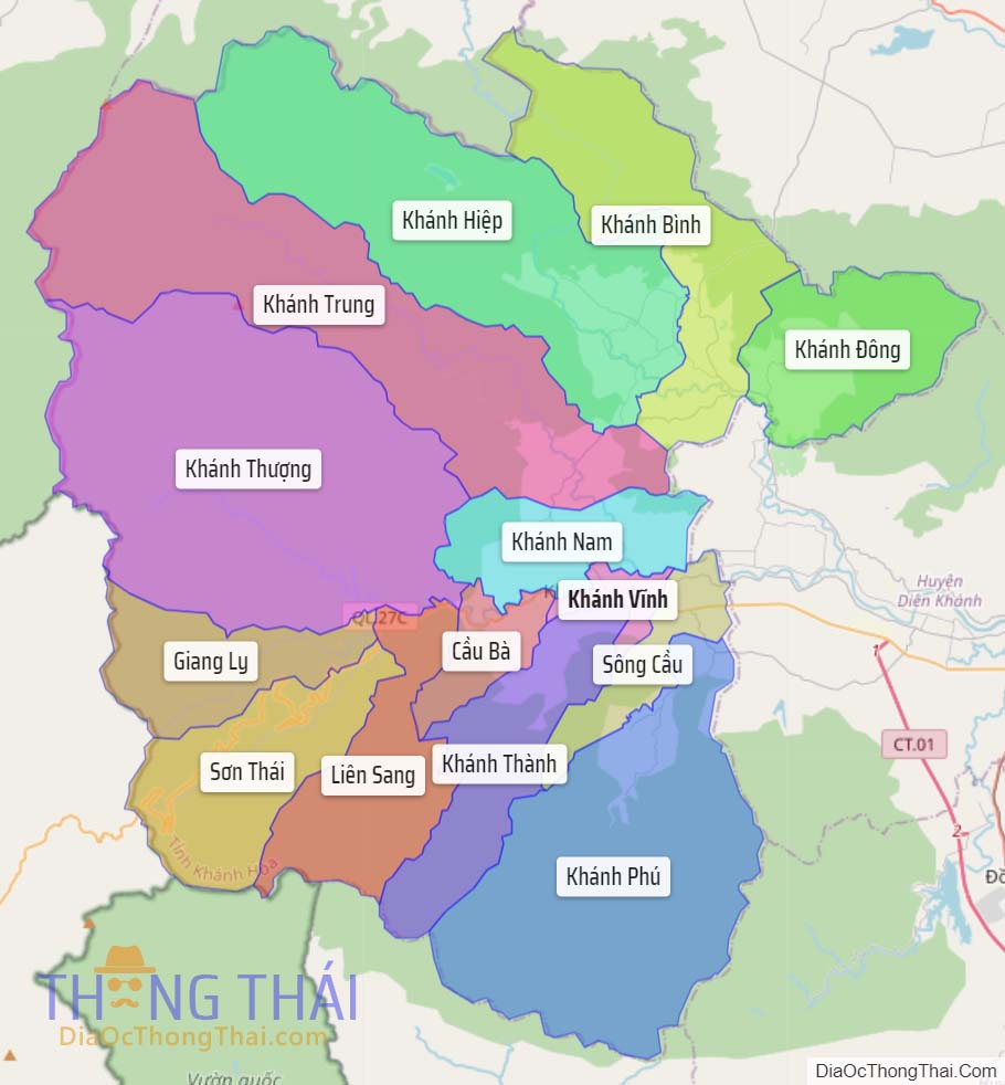 Bản đồ huyện Khánh Vĩnh.