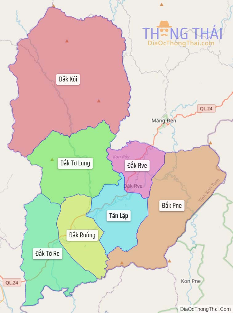 Bản đồ huyện Kon Rẫy.