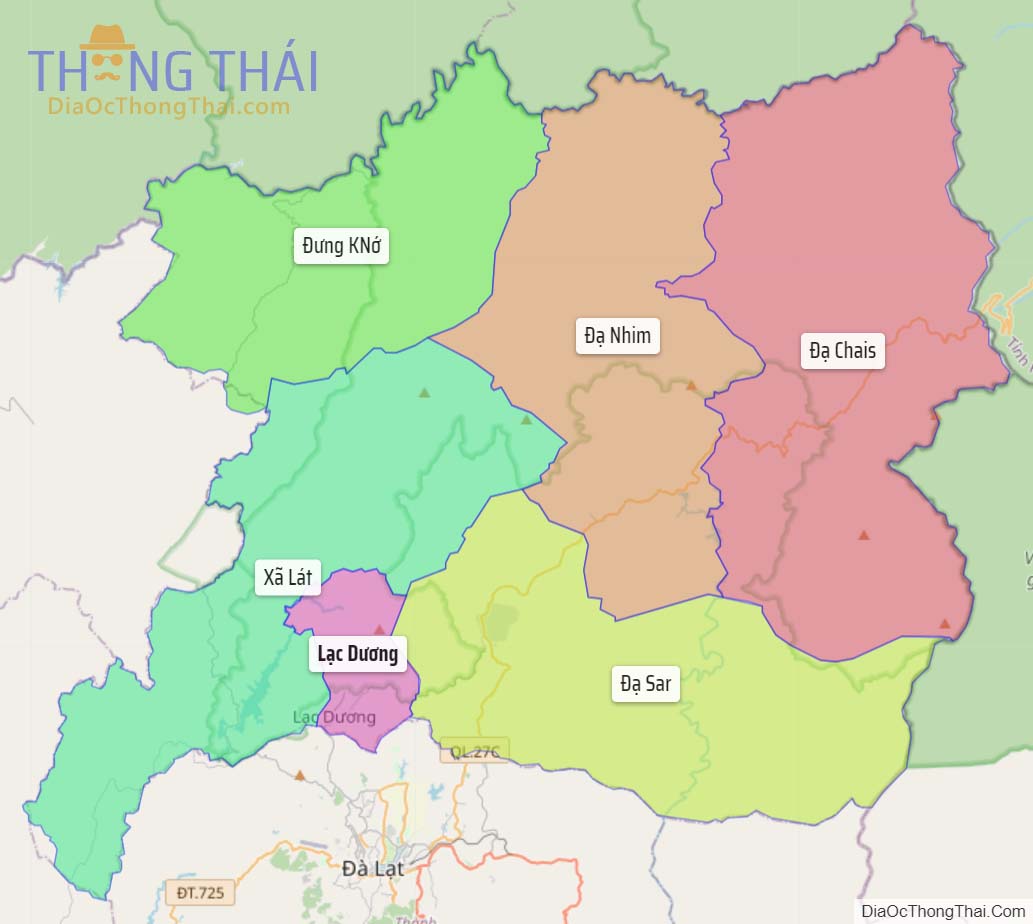 Bản đồ huyện Lạc Dương.