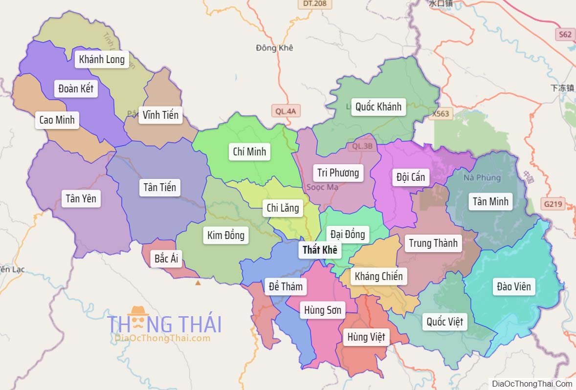 Bản đồ huyện Tràng Định.