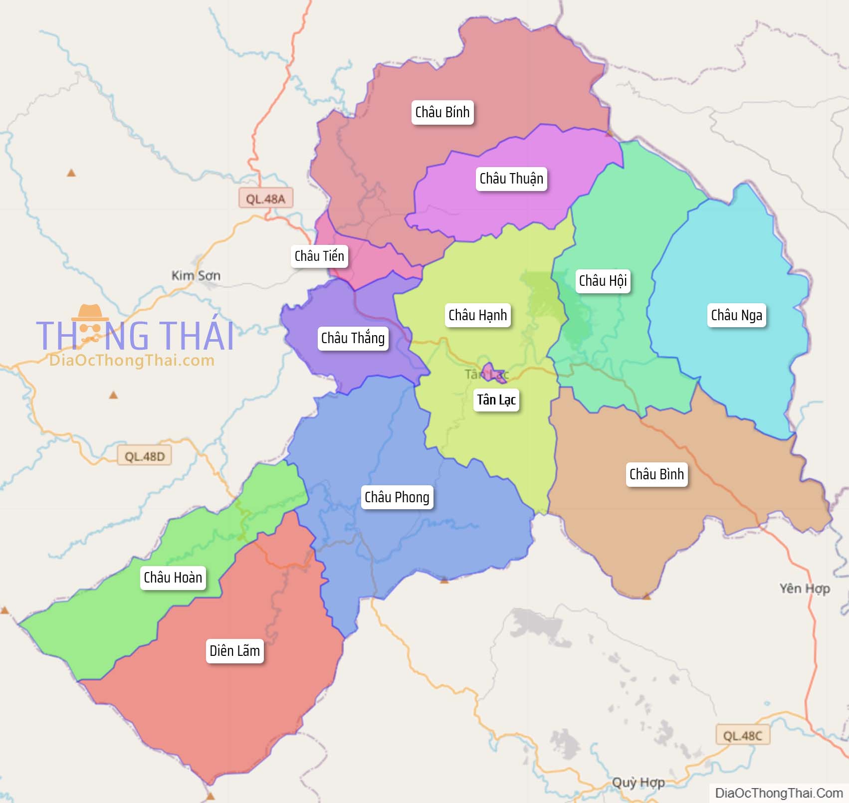 Bản đồ huyện Quỳ Châu.