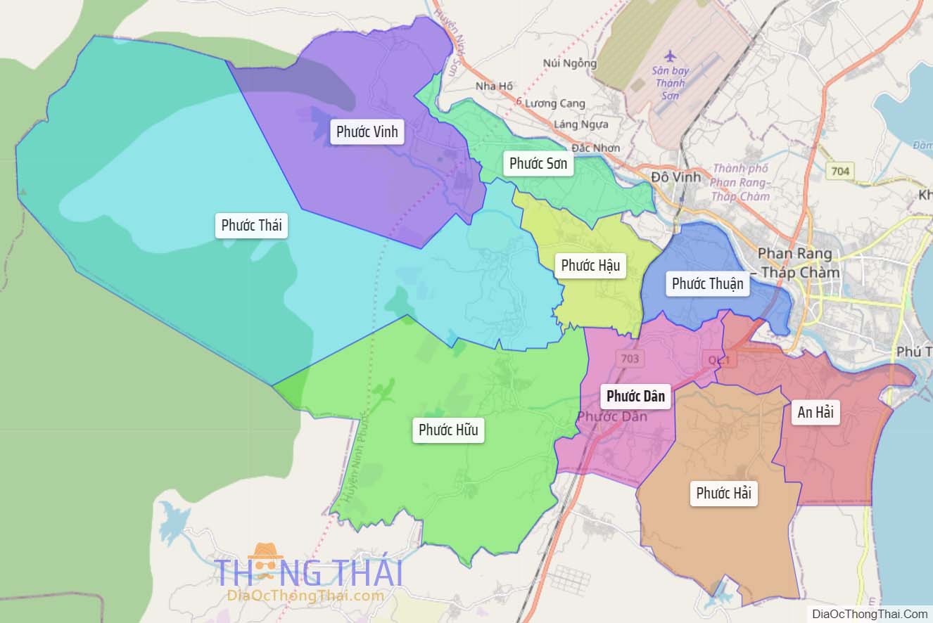 Bản đồ huyện Ninh Phước.