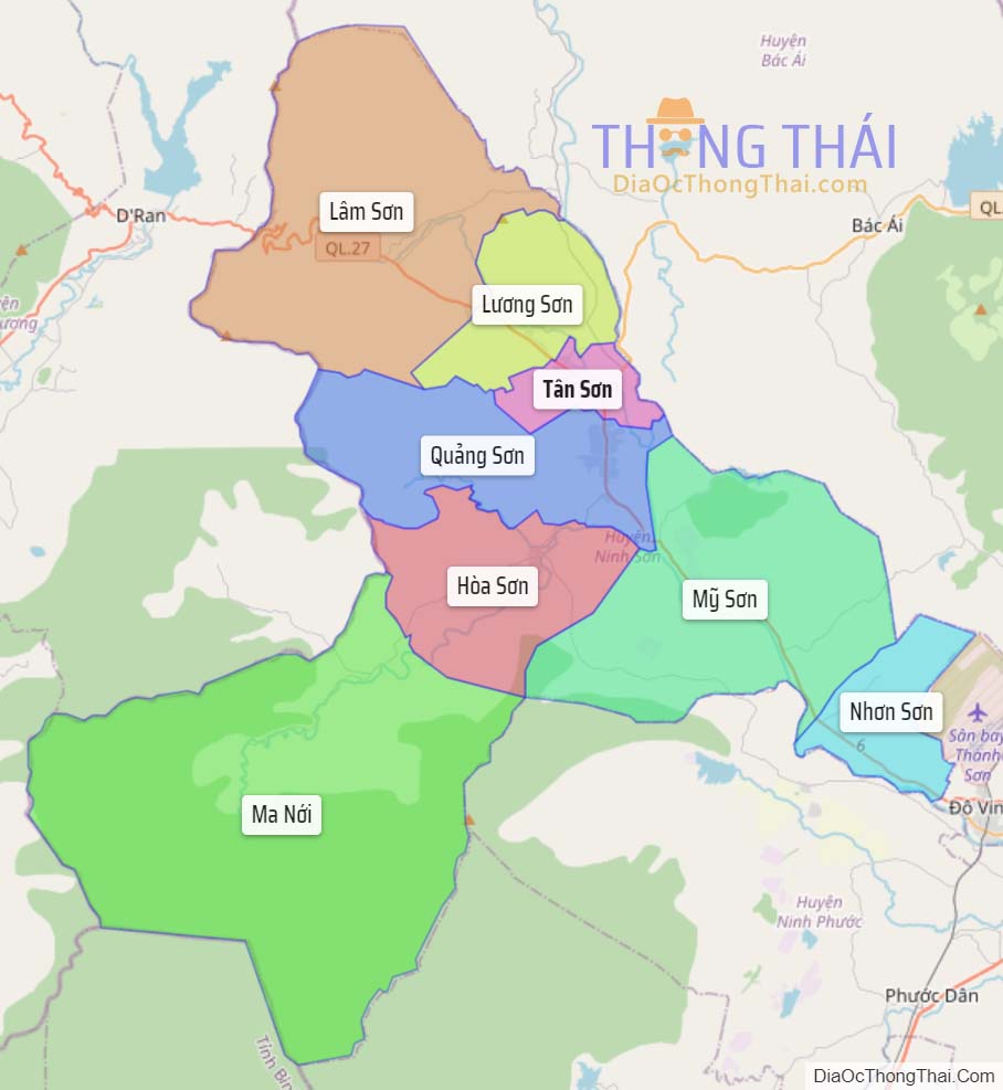 Bản đồ huyện Ninh Sơn.