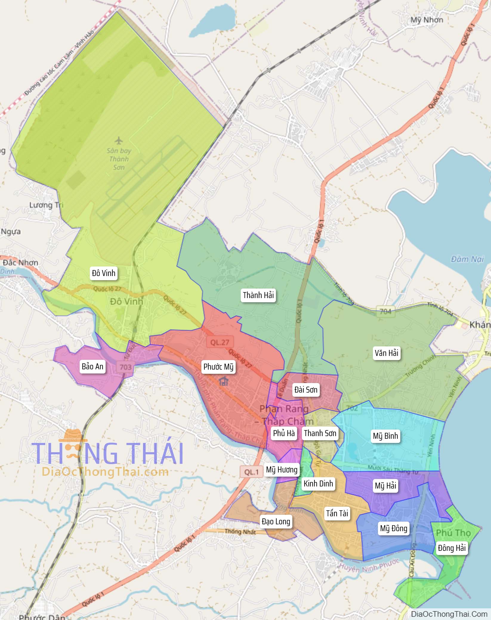 Bản đồ thành phố Phan Rang-Tháp Chàm.