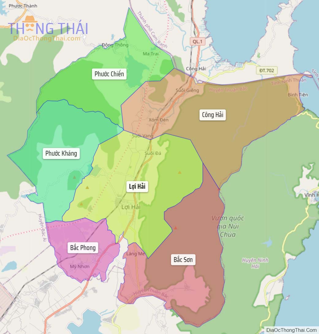 Bản đồ huyện Thuận Bắc.