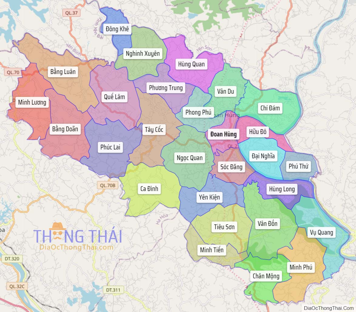 Bản đồ huyện Đoan Hùng.