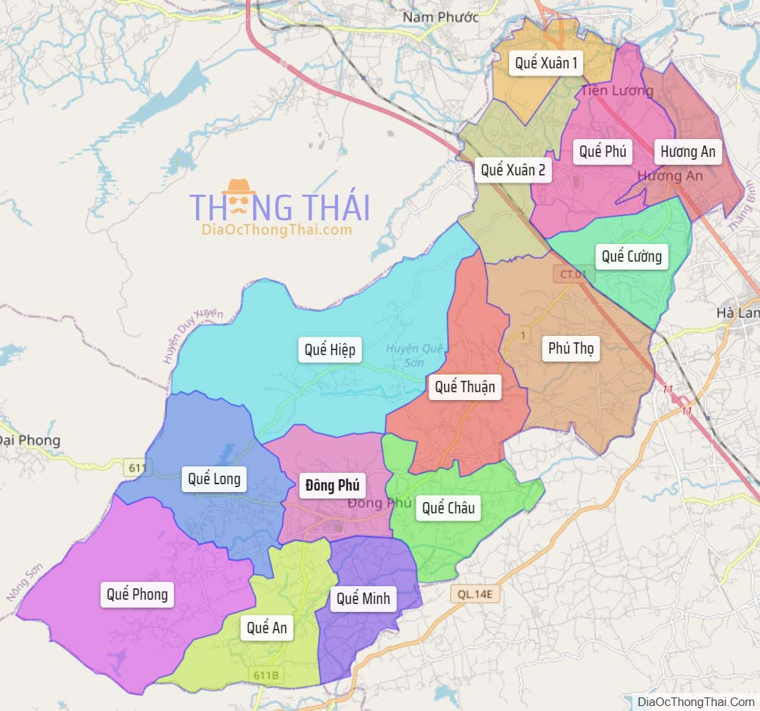 Bản đồ huyện Quế Sơn.