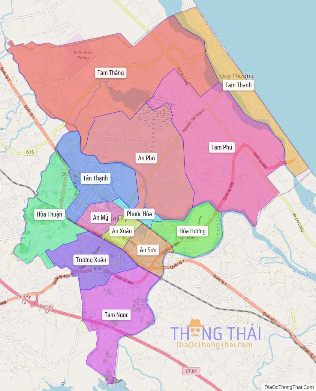 Bản đồ thành phố Tam Kỳ.