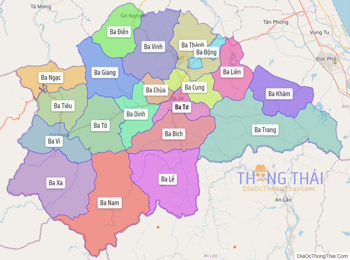 Bản đồ huyện Ba Tơ.