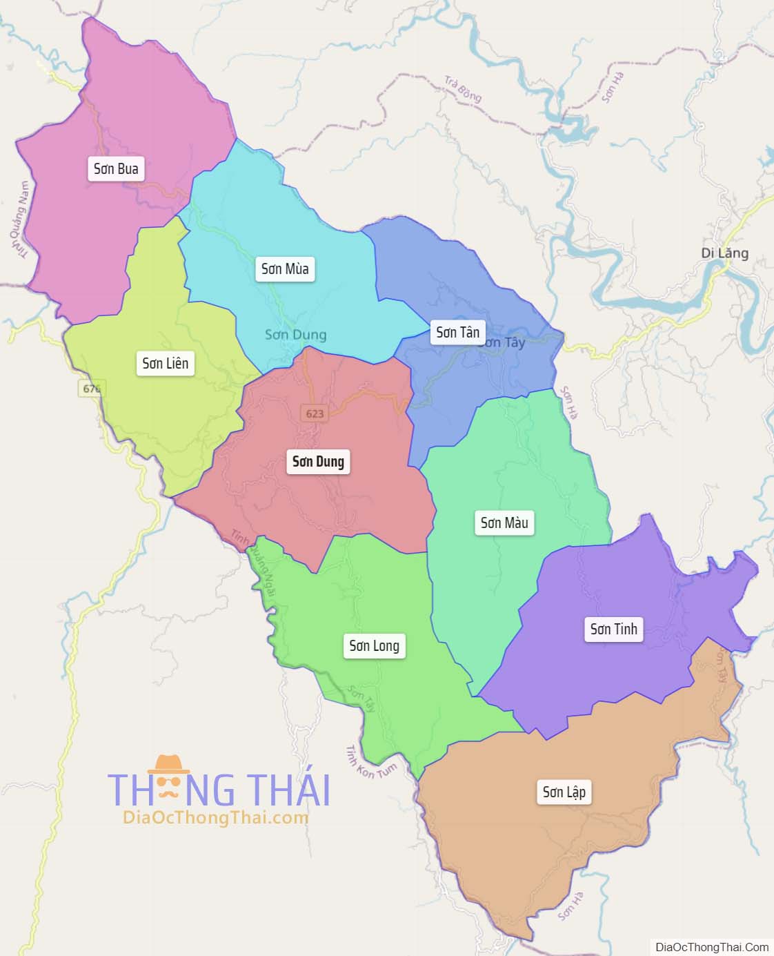 Bản đồ huyện Sơn Tây.