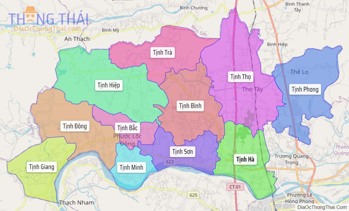 Bản đồ huyện Sơn Tịnh.